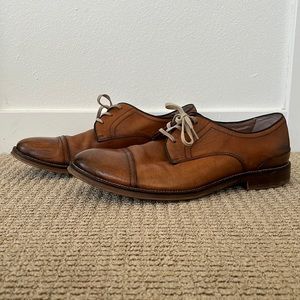 Johnston & Murphy Plain Toe Oxford, Genuine Leather, Size 10